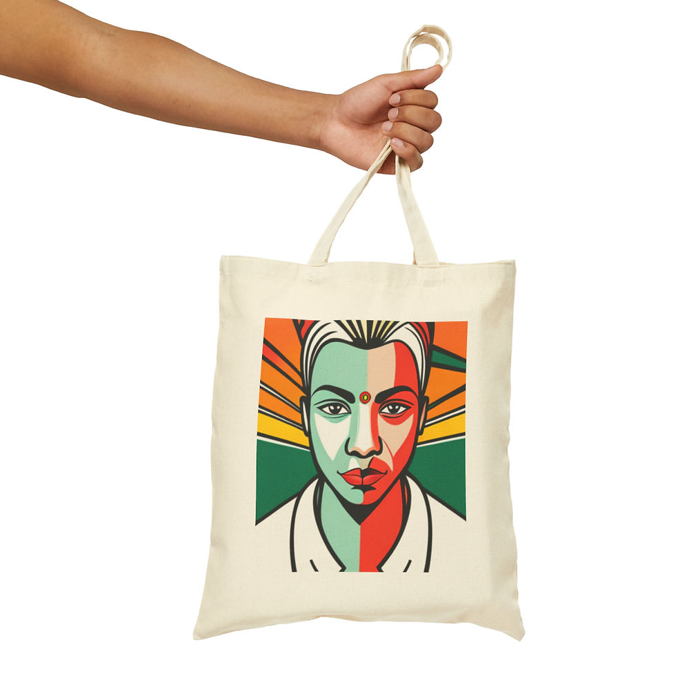 Thumbnail: African Cultural Designs Queen Mother Reflections #2  Canvas Tote 15" x 16"