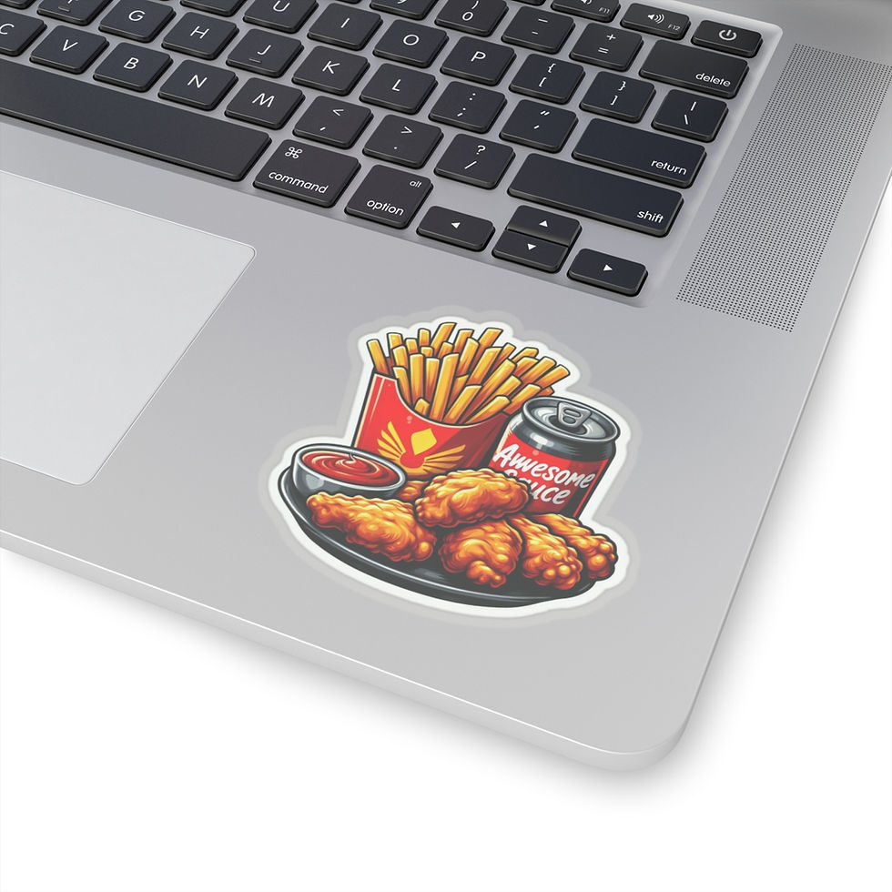 Thumbnail: Chicken & Fries Foodie Kiss-Cut Vinyl Stickers Glossy Finish
