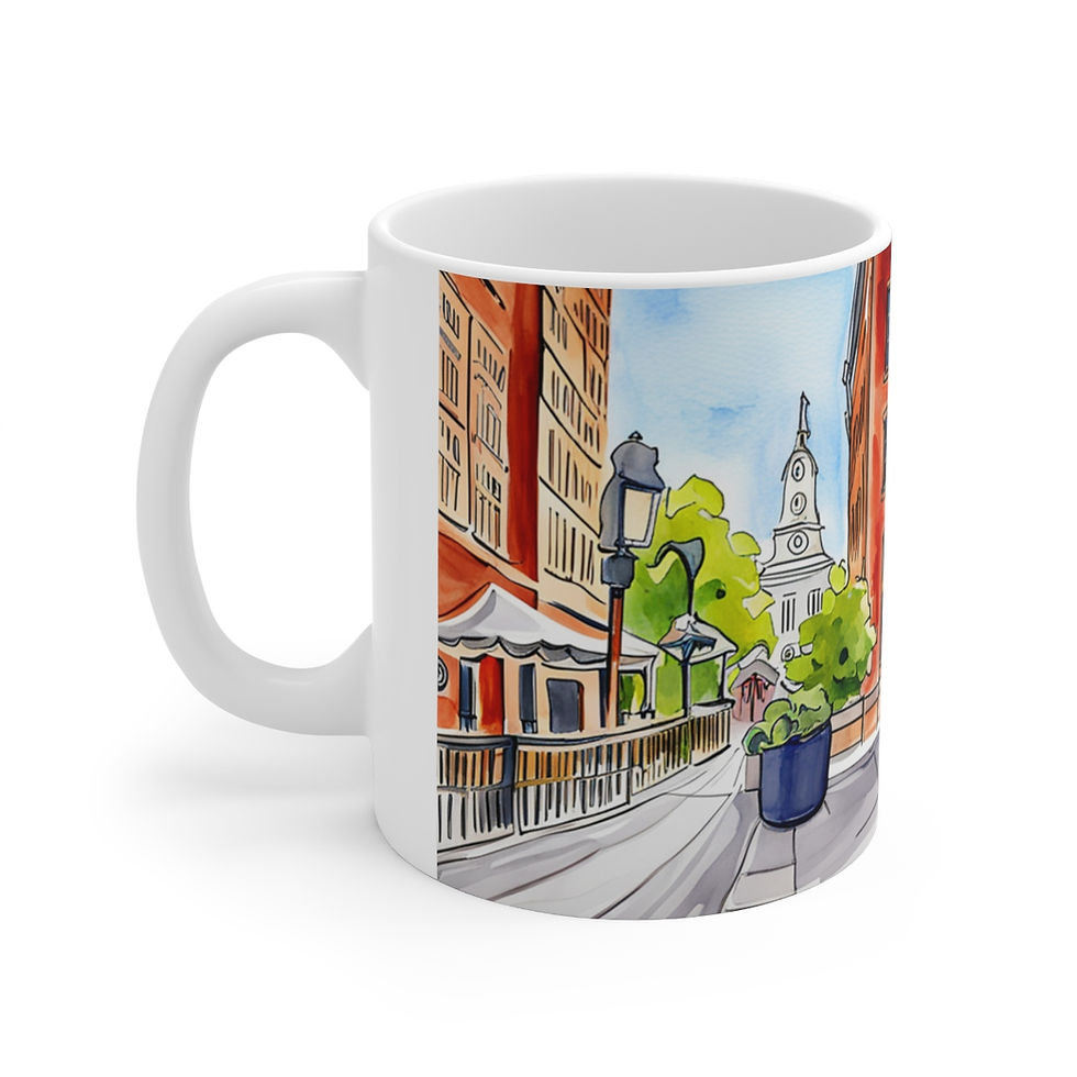 Thumbnail: At the Cafe Philadelphia Liberty Bell #45 11oz Mug Artwork