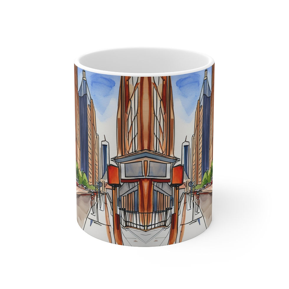Thumbnail: At the Cafe Chicago Magnificent Mile #21 Mug 11oz AI- Unique Artwork