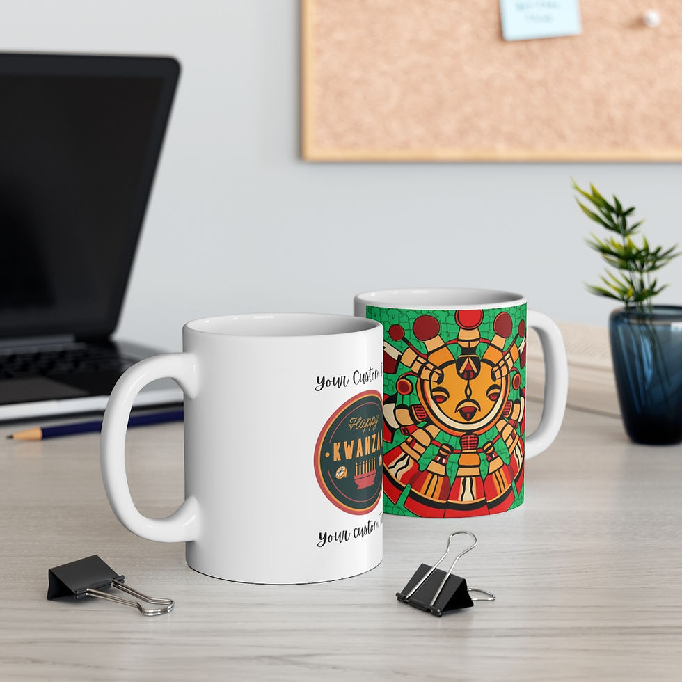 Thumbnail: Customizable Cultural Holiday Kwanzaa Celebration 11oz Ceramic Coffee Mug #1