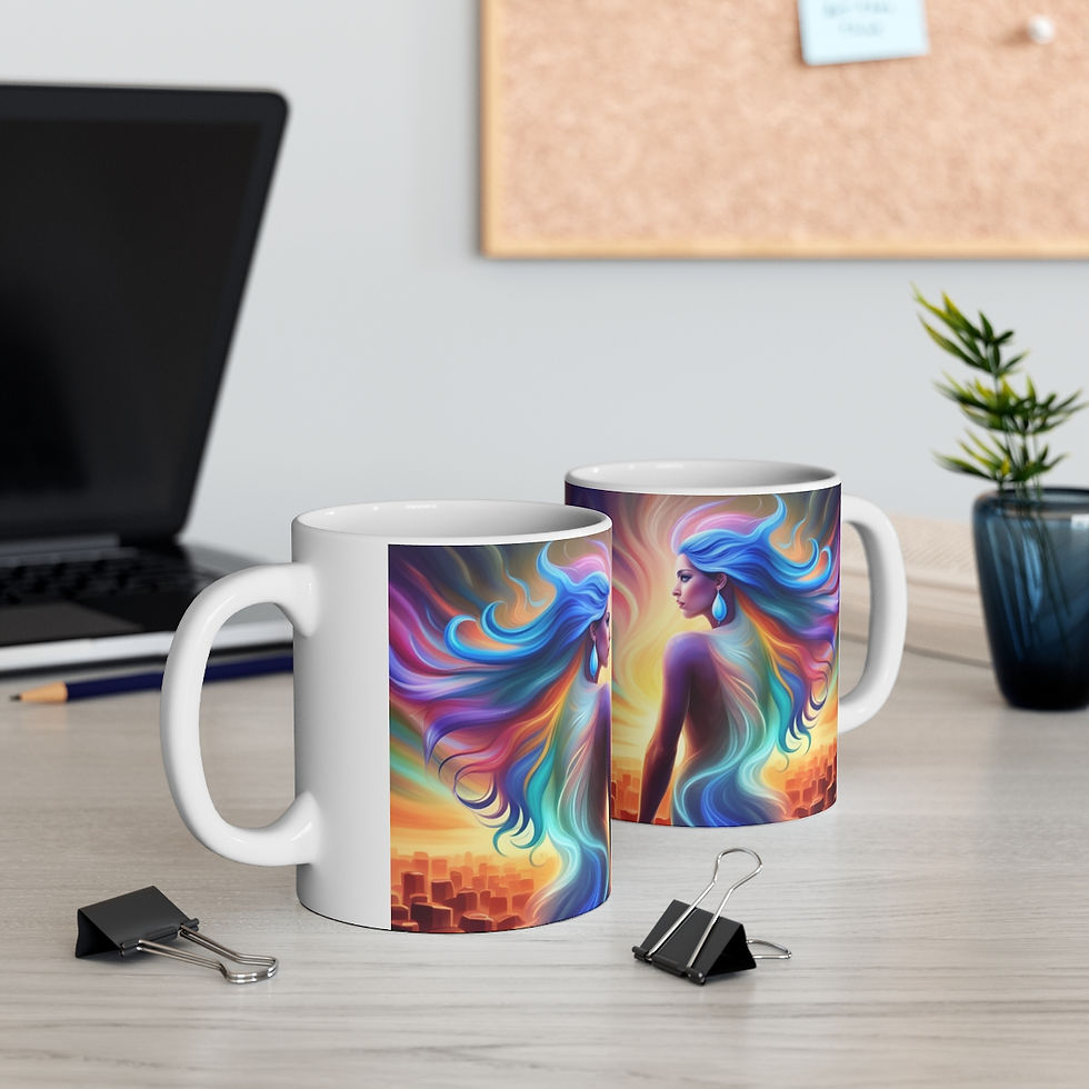 Thumbnail: Beyond the universe  Human Female Mug 11oz mug AI- Unique Artwork
