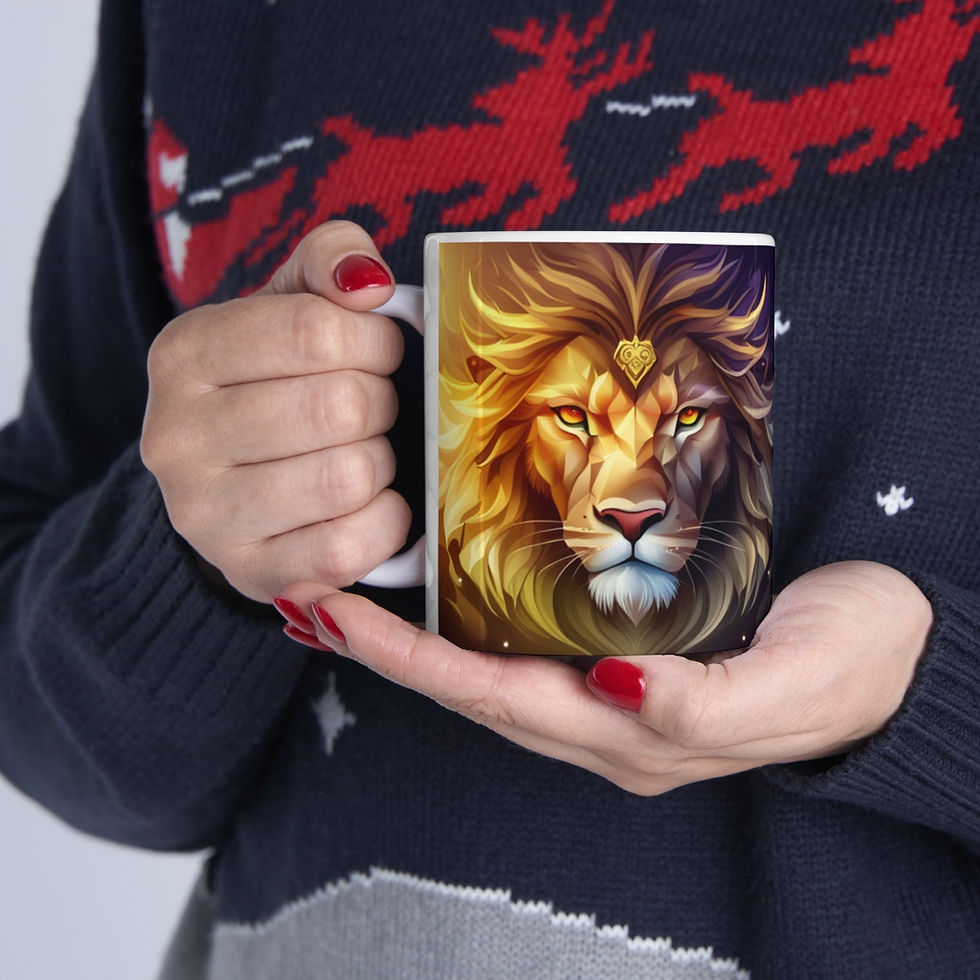 Thumbnail: Lion Gentle and Fierce #1 Mug 11oz mug AI- Unique Artwork