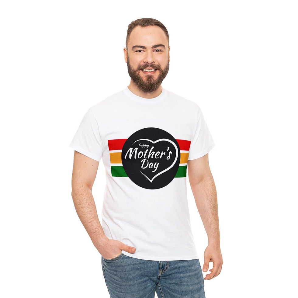 Thumbnail: Muse Wearable Happy Mother's Day Unisex Heavy Cotton Crewneck T-Shirt