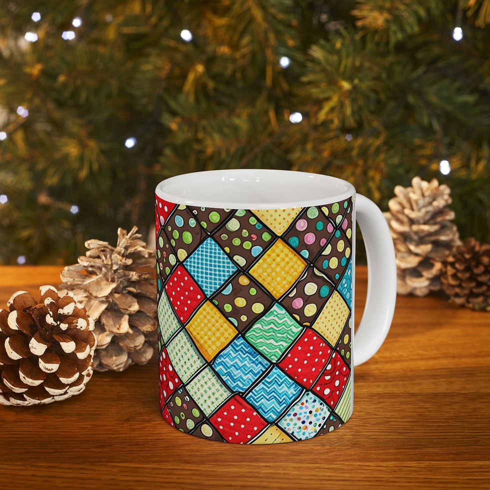 Thumbnail: Tailors & Seamstress Quilt  Pattern #5 Decorative 11oz Ceramic Coffee Mug