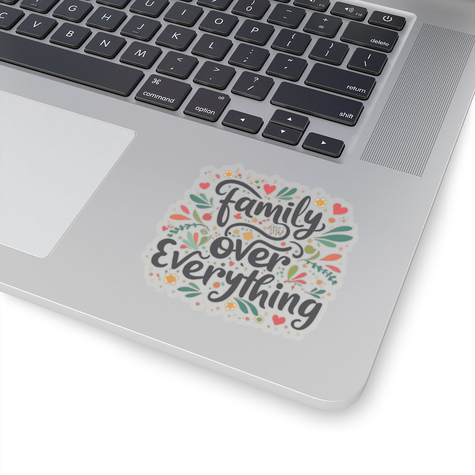 Thumbnail: Family Over Everything White Vinyl Kiss-Cut Stickers