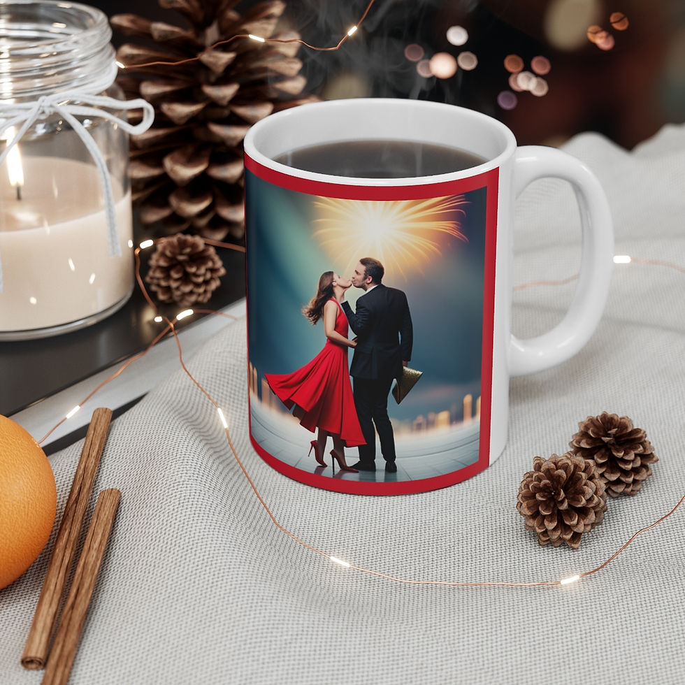 Thumbnail: New Year's Celebration Couple Decorative 11oz Ceramic Coffee Mug Design #5