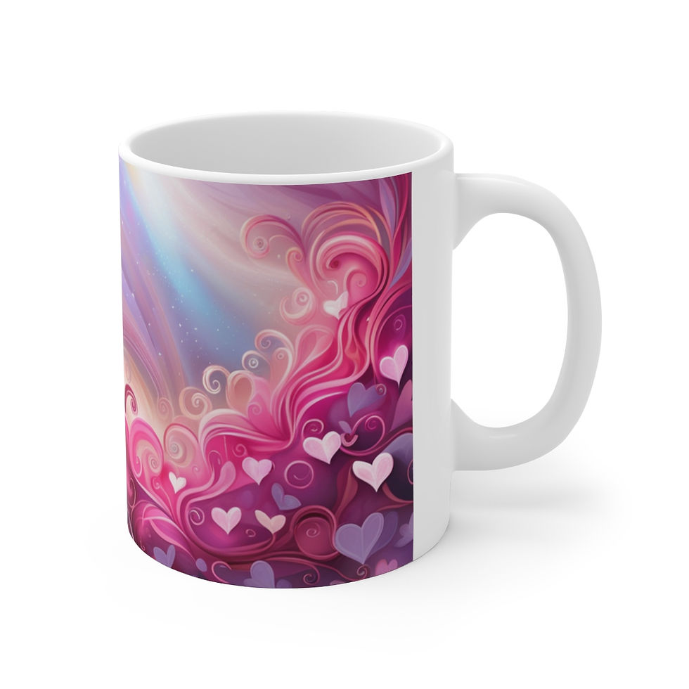 Love Charming Pink Heart Collection #11 Decorative 11oz Ceramic Coffee Mug