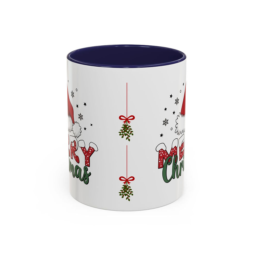 Thumbnail: Mug - Merry Christmas Santa Hat Accent Coffee Mug (11, 15oz)