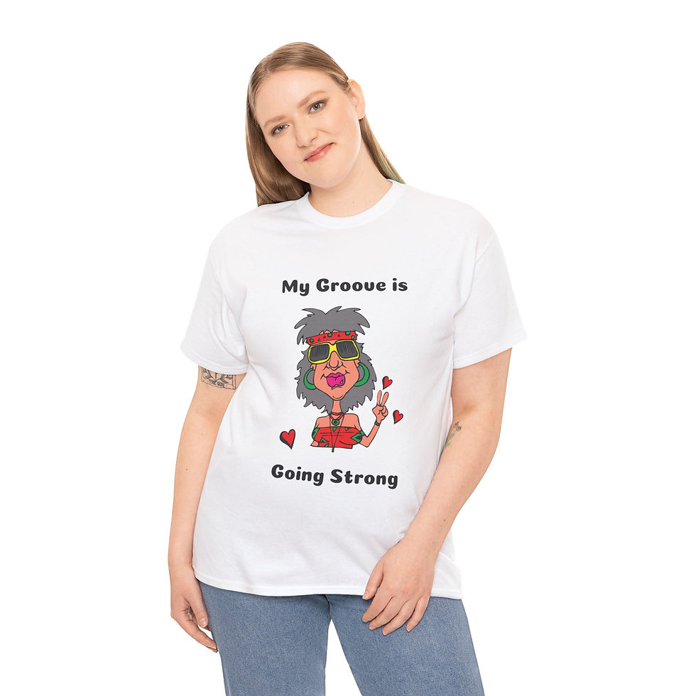 Thumbnail: Hippie Granny My Groove is Going Strong Unisex Heavyweight 100% Cotton T-Shirt