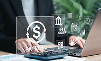 Payroll business finance management concept, Salary calculation, Automatic salary payment