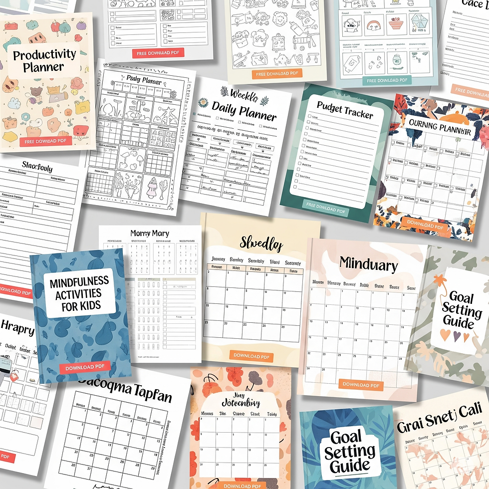 Una vista panorámica de hojas calendarios, agendas, etc.