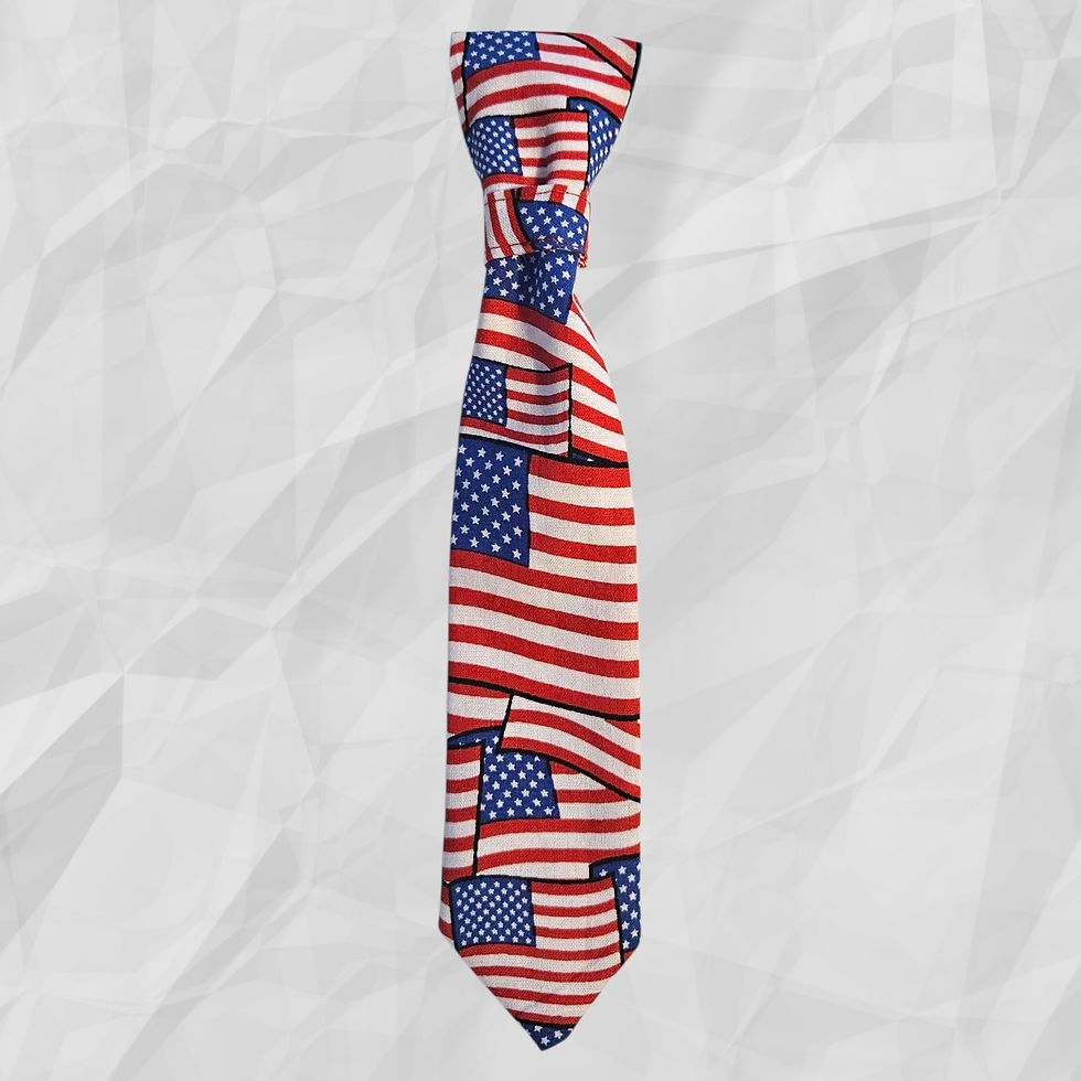 July 4th Patriotic Pet Formal Tie with a flag print fabric