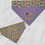 Thumbnail: Over the Collar Valentine's Day Bandana with rainbow heart fabric, turquoise solid saying I Heart My Aunt