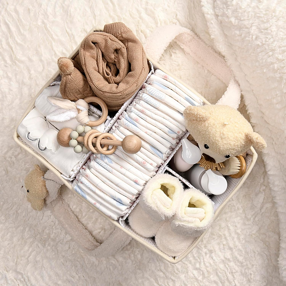 Thumbnail: Perabella Baby Diaper Caddy Organizer for Changing Table, Baby Storage Basket fo