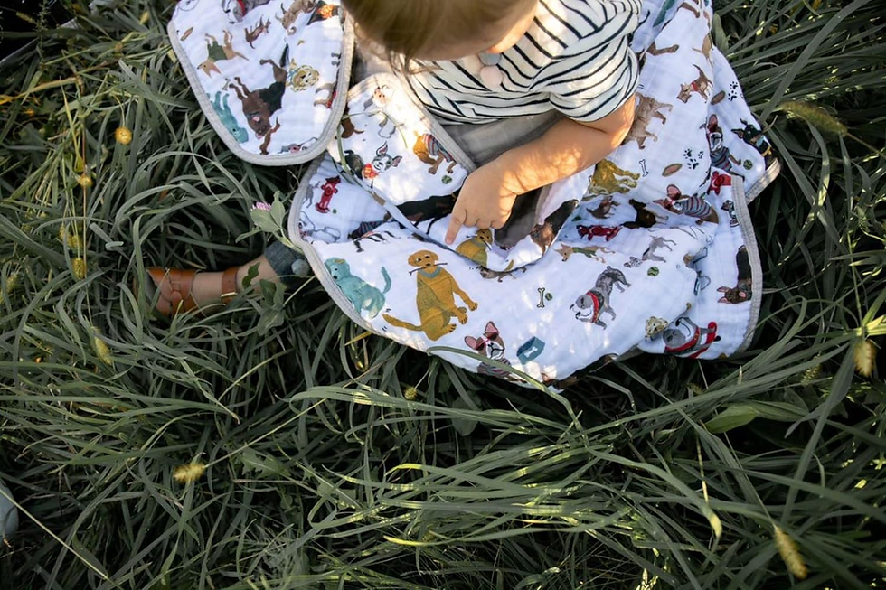 Thumbnail: Little Unicorn – Woof Cotton Muslin Quilt Blanket | 100% Cotton | Super Soft | B