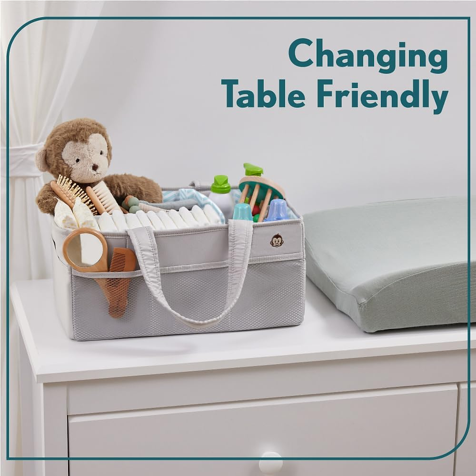 Thumbnail: MIGHTY MONKEY Oversized Stain Resistant Baby Diaper Caddy Organizer with Handle,