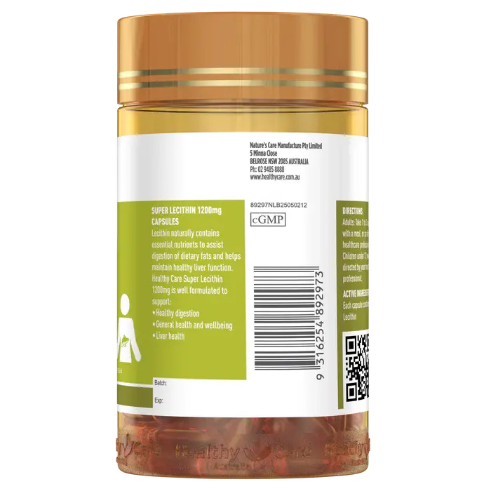 Thumbnail: 澳洲 Healthy Care Super Lecithin 卵磷脂膠囊1200mg -100粒 (到期日：28年4月)