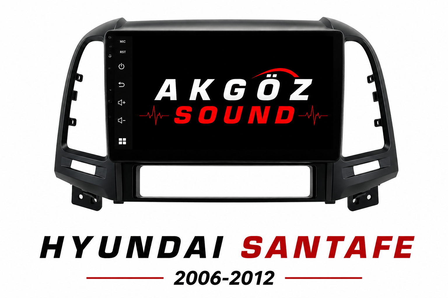 HYUNDAI SANTAFE 2006-2012  MULTİMEDYA ÇERÇEVESİ 9 NİÇ SOKETLERİ İÇİNDE