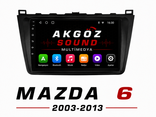 MAZDA 6 2003-2013 MULTİMEDYA ÇERÇEVESİ 9 İNÇ SOKETLERİ İÇİNDE