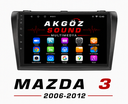 ましページ MAZDA 3 2006-2012 MULTİMEDYA ÇERÇEVESİ 9 İNÇ SOKETLERİ İÇİNDE