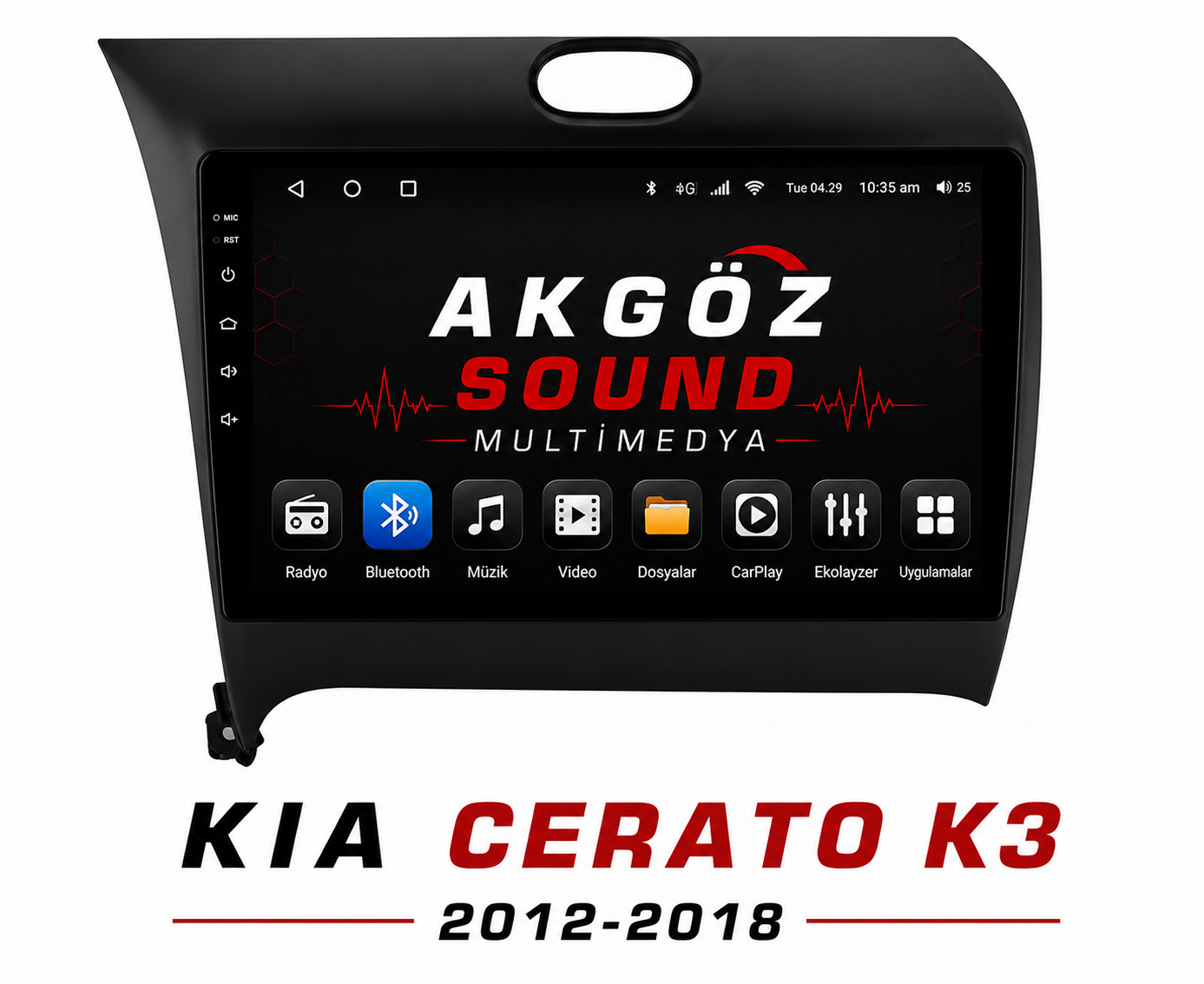 KIA CERATO K3 2012-2018 MULTİMEDYA ÇERÇEVESİ 9 İNÇ SOKETLERİ İÇİNDE