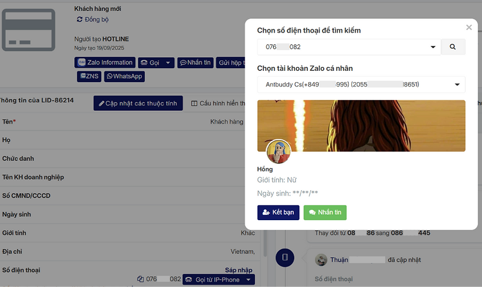 [Zalo PA] Tính năng tìm kiếm và kết bạn mới từ SĐT 
