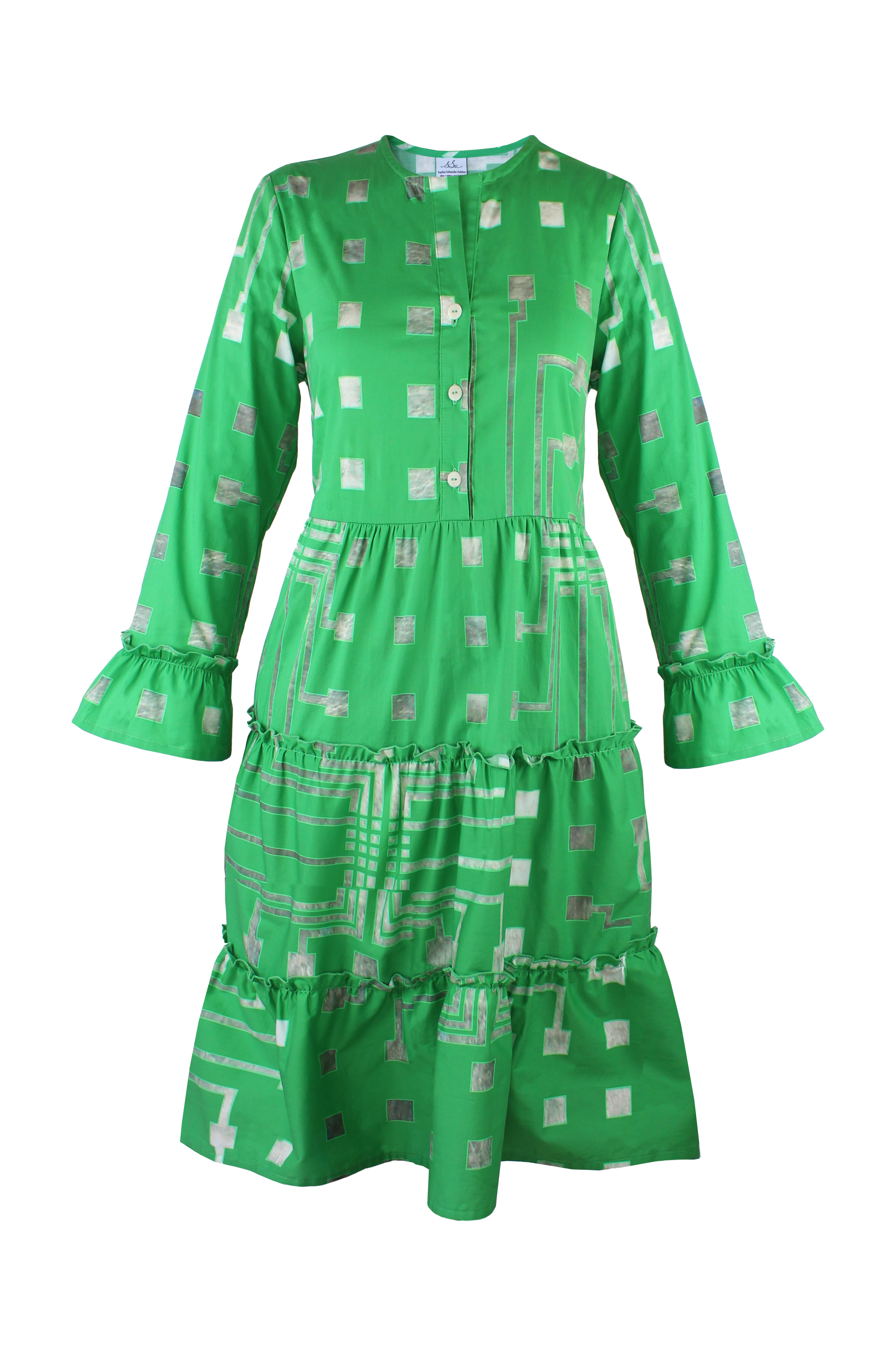 Kaskadenkleid Emma, Chip Grün