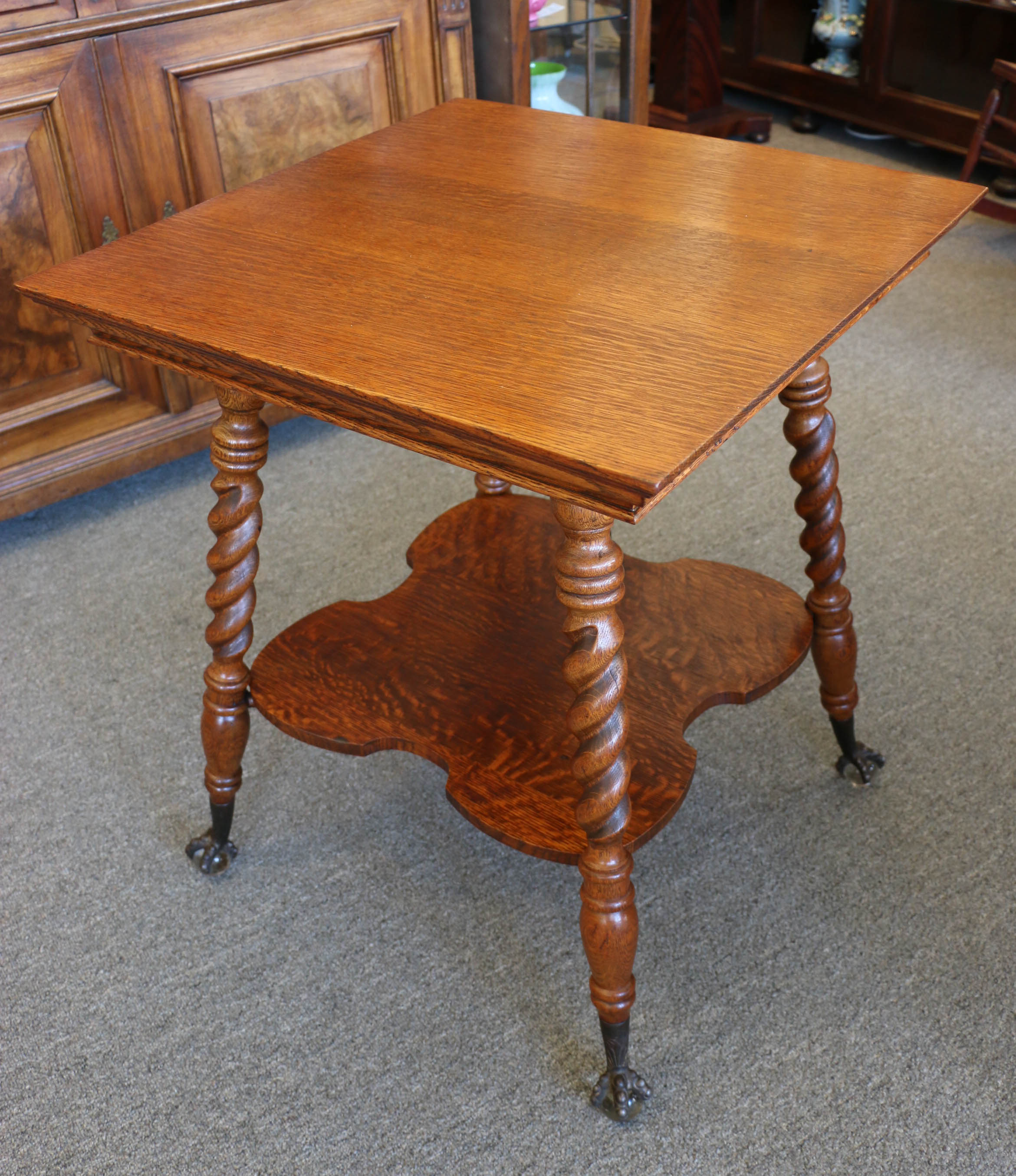 Barley Twist Oak Parlor Table-2