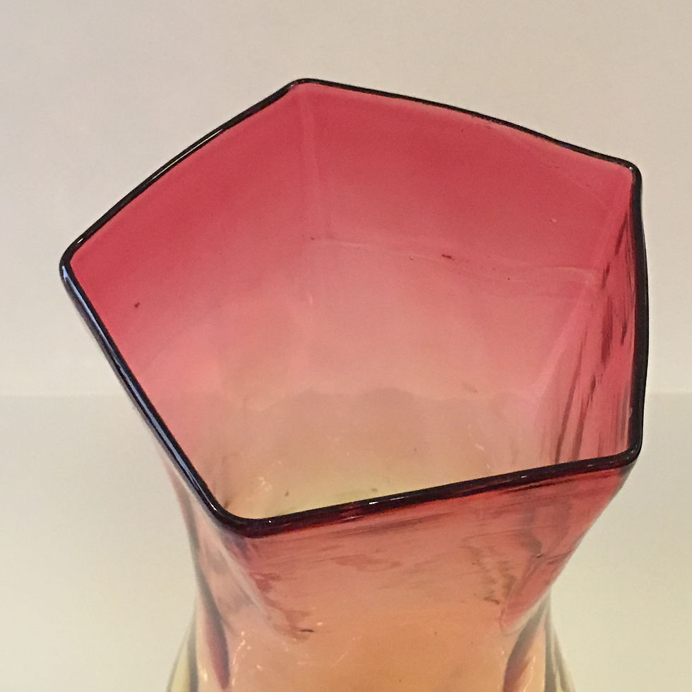 Thumbnail: New England Glass Rare Amberina Five Sided Vase