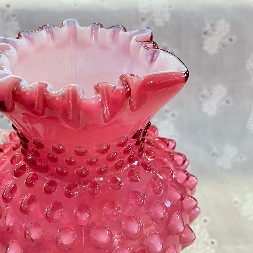 Thumbnail: Fenton Wild Rose Overlay Syrup Jug