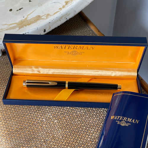 1990s Waterman “Ideal” Fountain Pen – 18k Gold Nib – Original Box