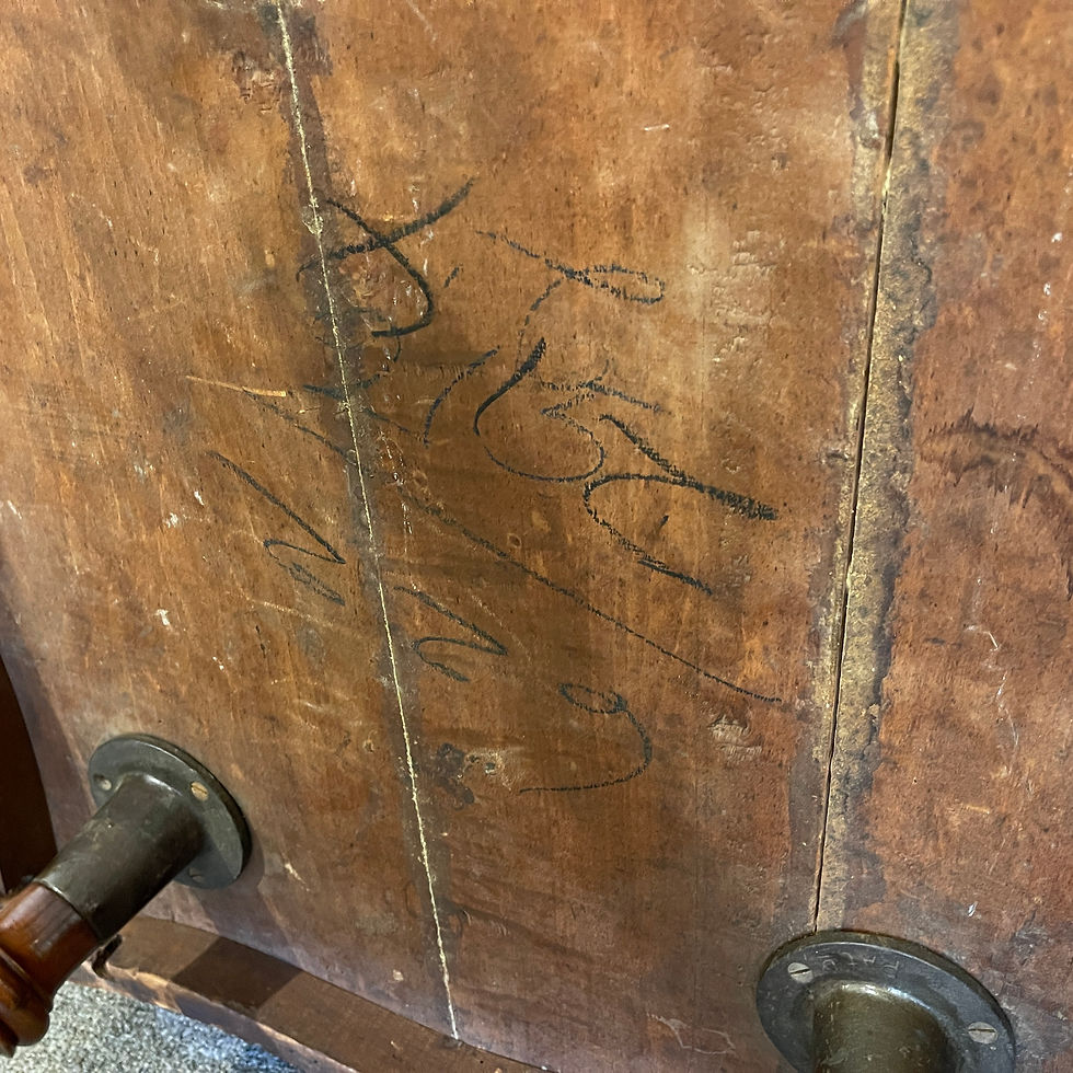 Thumbnail: Victorian Cherry Parlor Table with Brass Accents