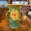 Thumbnail: Roseville Pottery "Peony" Handled Vase 1942