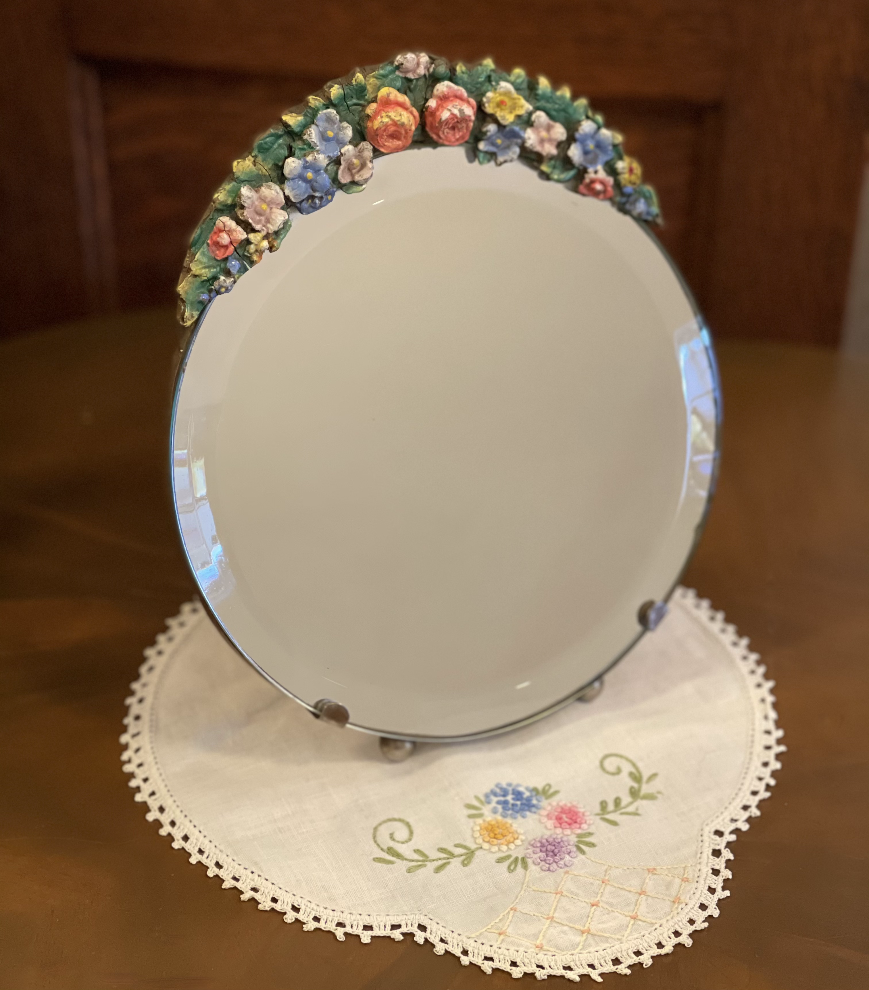 Round Barbola Mirror
