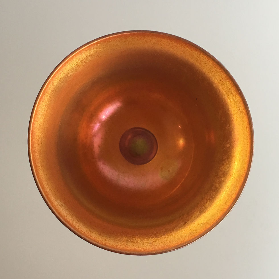 Thumbnail: Steuben Gold Aurene Twist Stem Wine Goblet