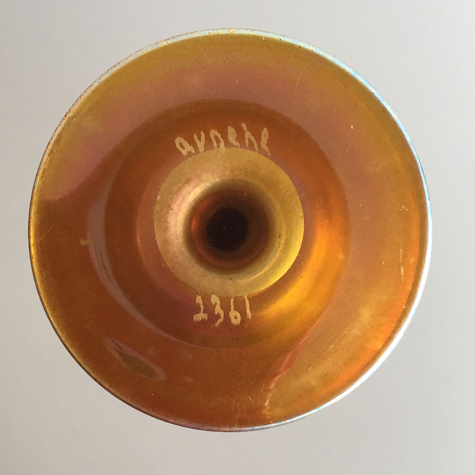 Thumbnail: Steuben Gold Aurene Twist Stem Wine Goblet