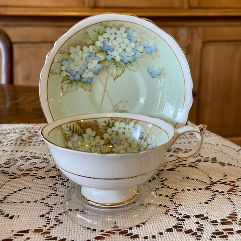 Paragon Bone China Hydrangea Cup and Saucer | shopantiques4u