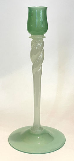 Steuben Jade Alabaster Candlestick