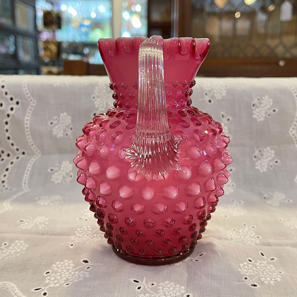 Thumbnail: Fenton Wild Rose Overlay Syrup Jug