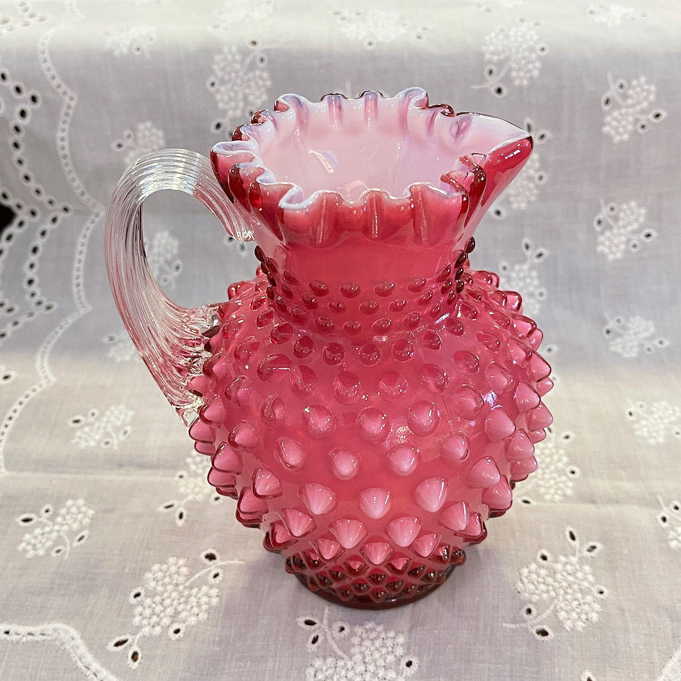 Thumbnail: Fenton Wild Rose Overlay Syrup Jug