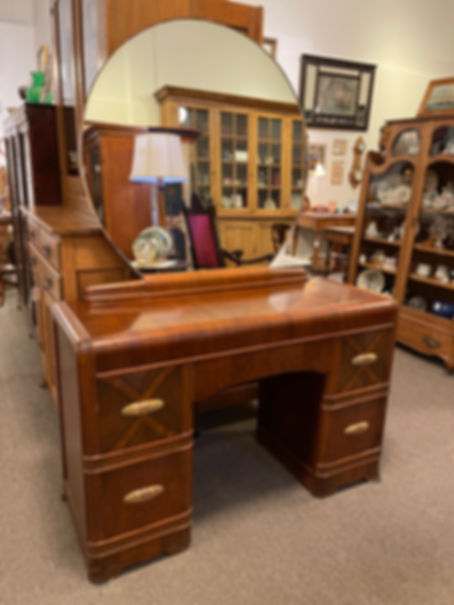1940's Waterfall Vanity with Mirror by F.S. Harmon Mfg. Co. Tacoma, WA