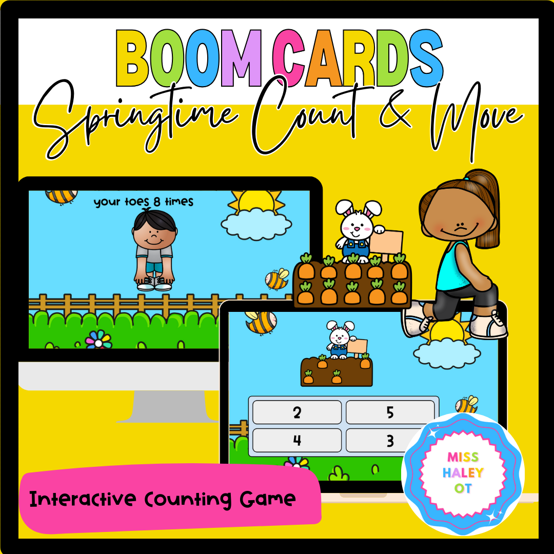 🌷 Springtime Count & Move: Carrot Counting Boom Cards™ 🥕