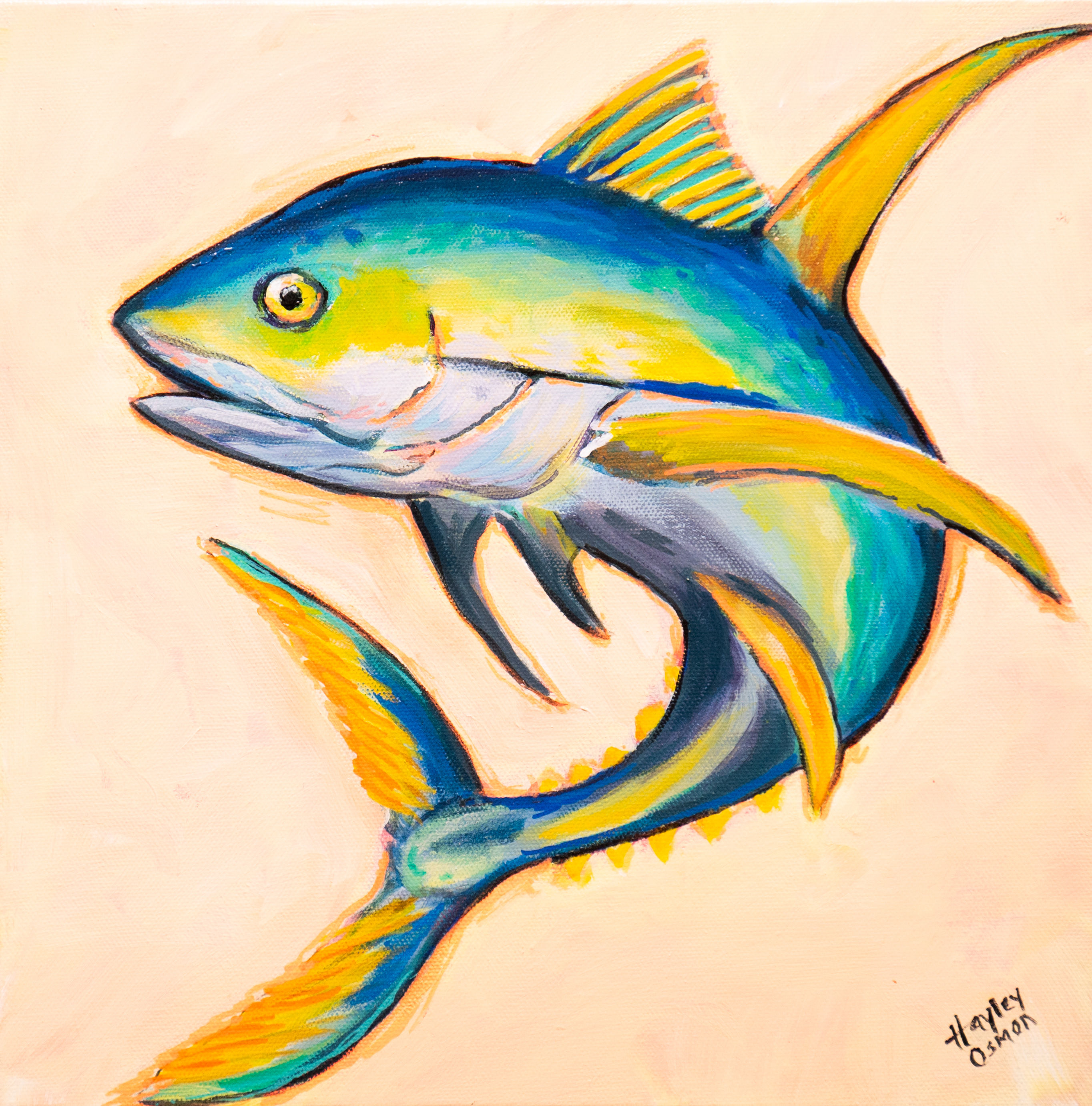 Offshore – Colorful Yellowfin Tuna Fishing Art Print