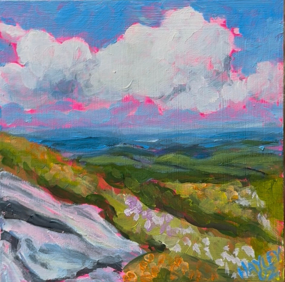 Blue Ridge in Bloom — Original Mini Mountain Landscape Painting