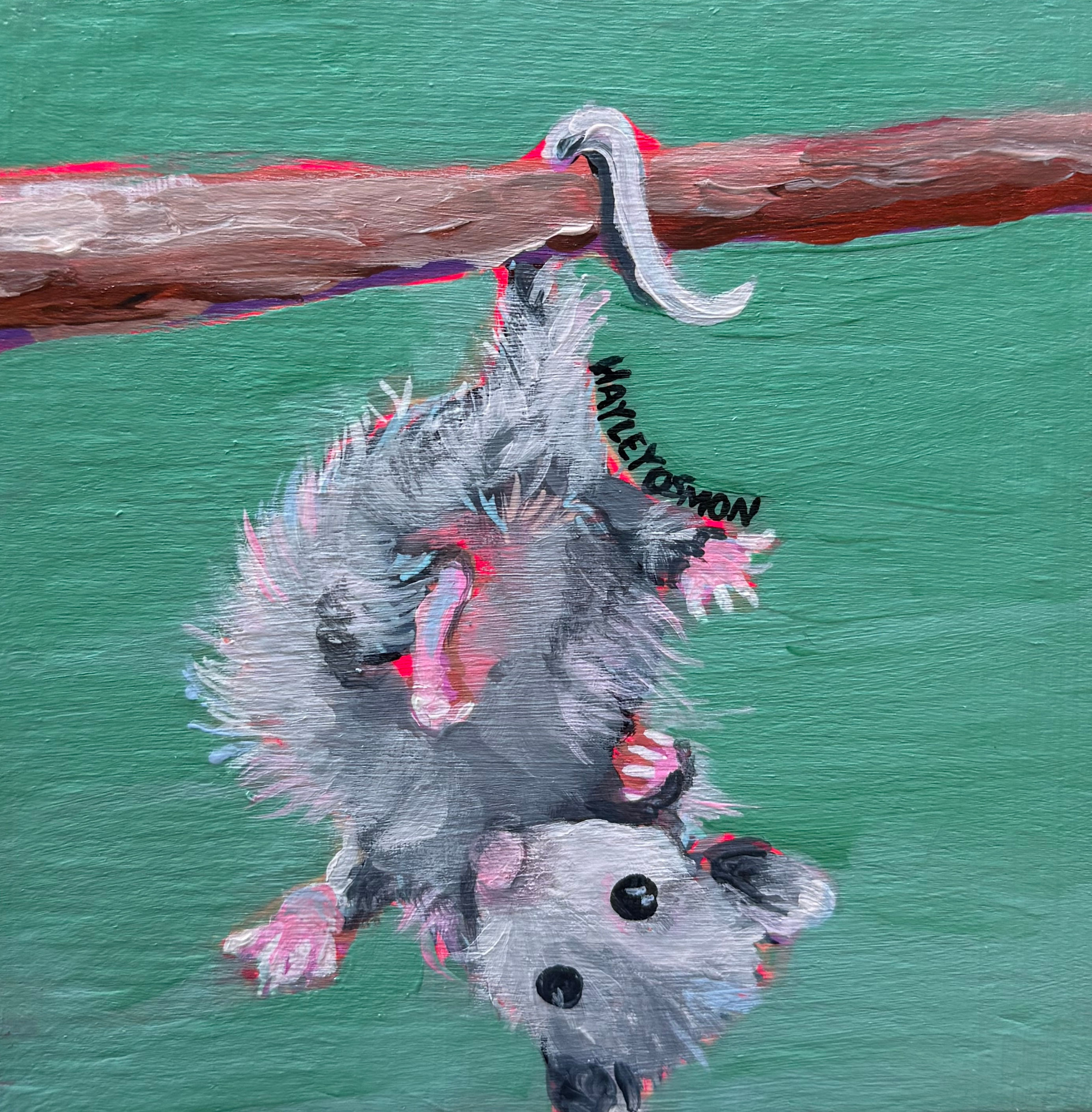 Just Hanging Around | Original Acrylic Mini Painting | 5x5 Wood Panel