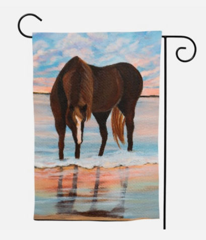 Garden Flag | Corolla Wild Horse Outer Banks Coastal Patio and Lawn Decor