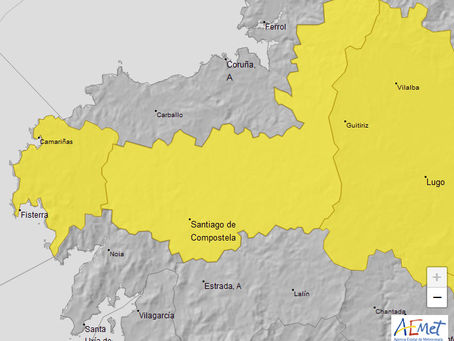 Alerta amarela por tormentas en case toda a comarca de Ordes