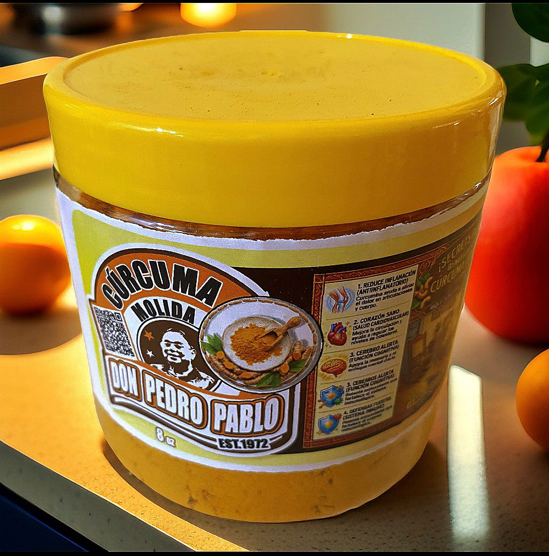 Curcuma Molida en polvo 100% Organica 8 oz Don Pedro Pablo