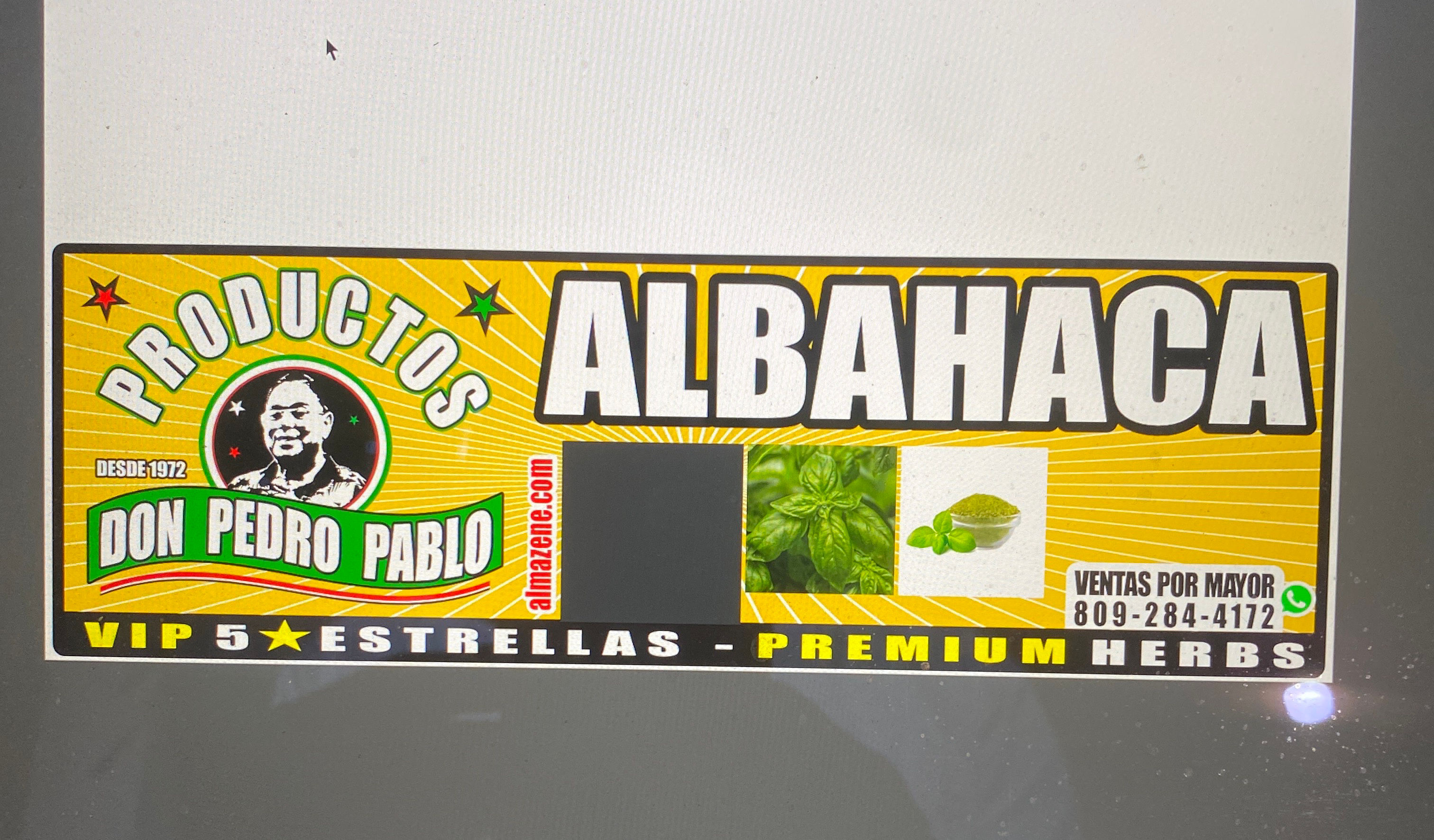 Albahaca hojas secas Empacadas Don Pedro Pablo 1/4 de libra
